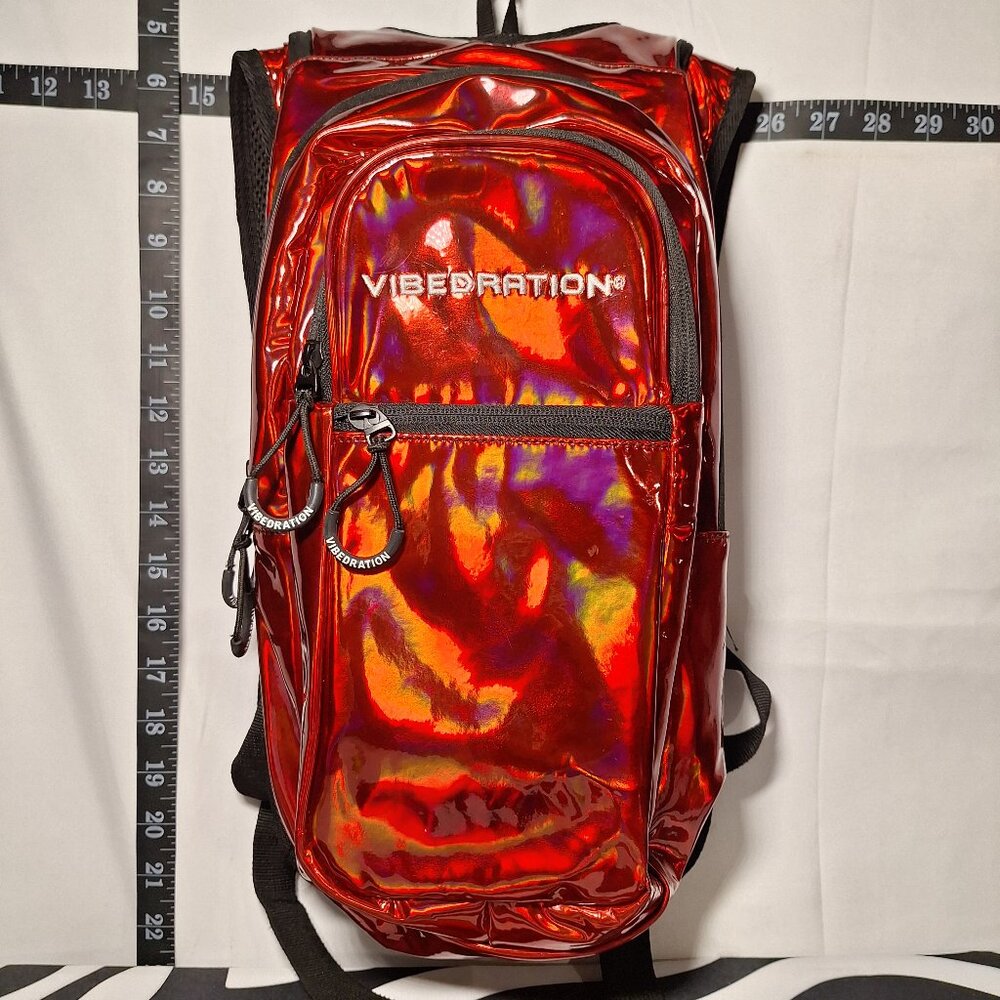 Vibedration Hydration Backpack w/o bladder - Holographic - Red - Used